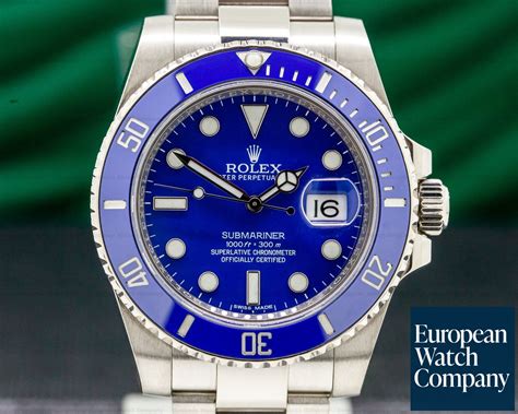 rolex submariner blue white gold